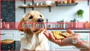 dogs eating crackers