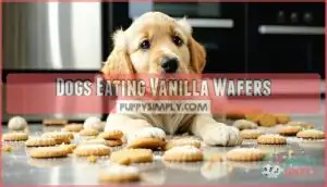 dogs eating vanilla wafers