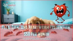 flea, tick, and heartworm prevention: $50 per month