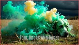 foul odors and gases