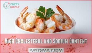 high cholesterol and sodium content