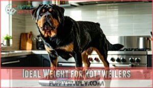 ideal weight for rottweilers
