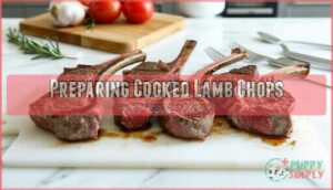 preparing cooked lamb chops