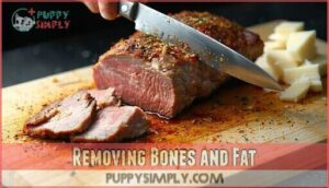 removing bones and fat