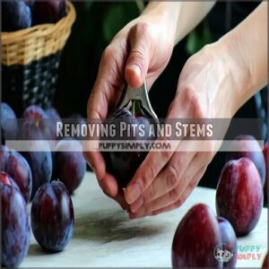 removing pits and stems