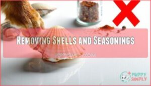removing shells and seasonings
