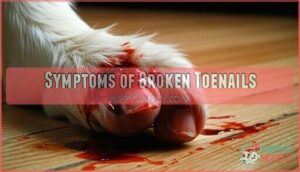 symptoms of broken toenails