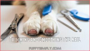 trimming and smoothing the nail