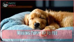 waking puppy up to pee