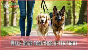 walk dogs together after fight