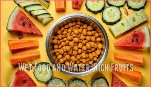 wet food and water-rich fruits
