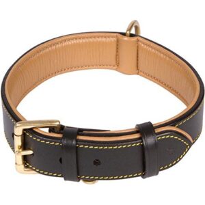 Black Leather Dog Collar, Real B014QBIM5I