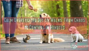 calm overexcited dog on walks