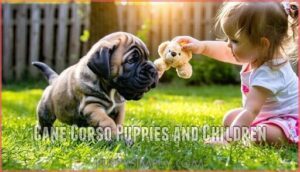 cane corso puppies and children