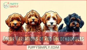 color variations of red goldendoodles