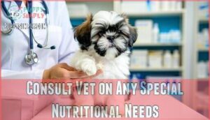 consult vet on any special nutritional needs