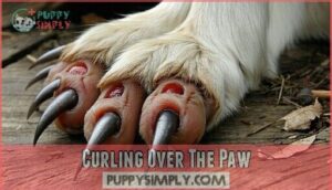 curling over the paw