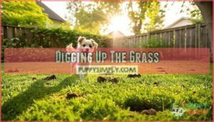 digging up the grass