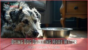 dying dog drinking more water