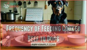 frequency of feeding cooked beef to dogs