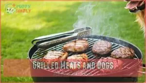 grilled meats and dogs