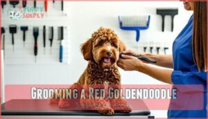 grooming a red goldendoodle