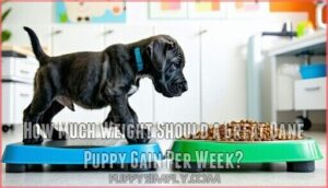 how much weight should a great dane puppy gain per week
