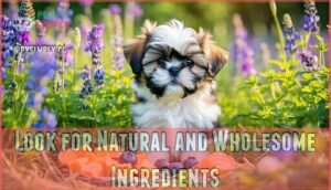 look for natural and wholesome ingredients