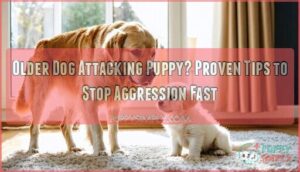older dog attacking puppy
