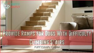 provide ramps for dogs with difficulty climbing stairs