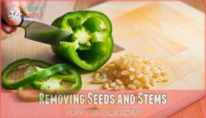 removing seeds and stems