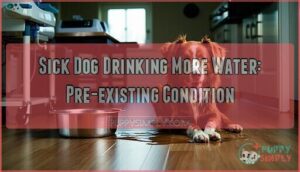 sick dog drinking more water: pre-existing condition