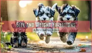 size and weight variations