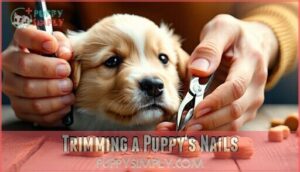 trimming a puppy's nails