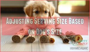 adjusting serving size based on dog's size