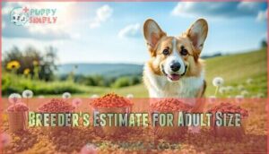 breeder's estimate for adult size