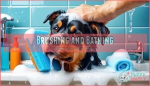 brushing and bathing