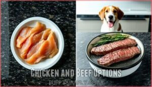 chicken and beef options