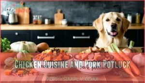 chicken cuisine and pork potluck