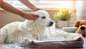 cleaning the dog's private area