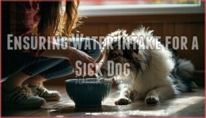 ensuring water intake for a sick dog