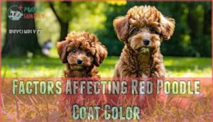 factors affecting red poodle coat color