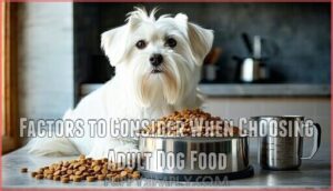 factors to consider when choosing adult dog food