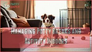 managing potty breaks and activity indoors