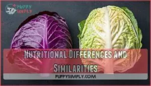 nutritional differences and similarities