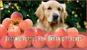 organic versus non-organic peaches