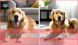 reduced allergies and shinier coats