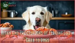 risks and precautions of feeding snow crab to dogs