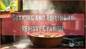 soaking and boiling to remove cyanide