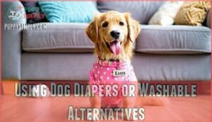 using dog diapers or washable alternatives